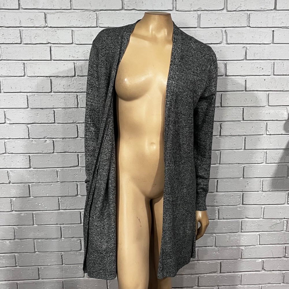 GAP‎ Womens Grey Marl Open Front Longline Knit Cardigan Sweater Size M